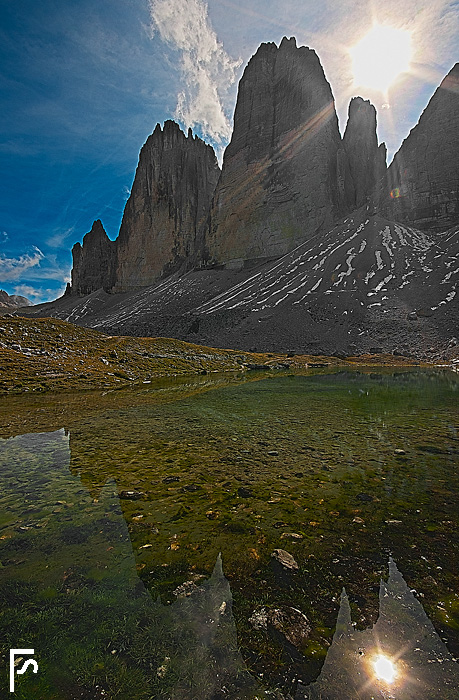 The sun among the peaks